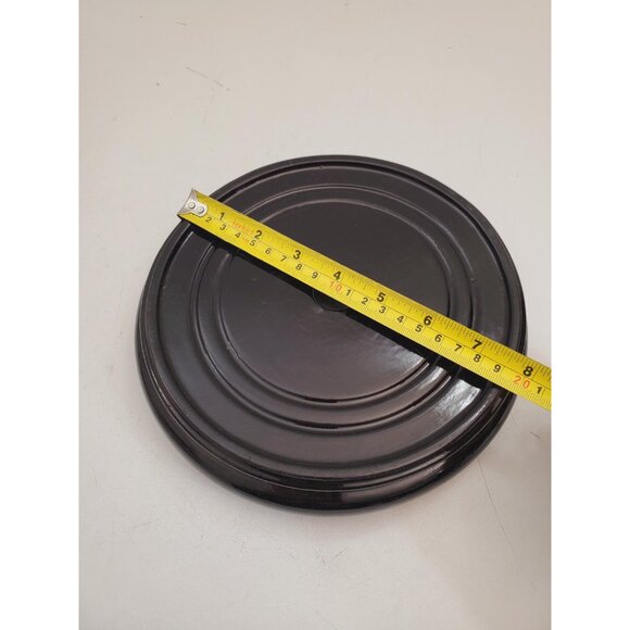 vintage Round base for pot,figurine, Vase base,Oriental darkbrown base,base for - Picture 9 of 10